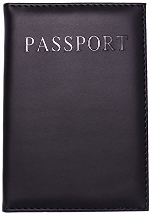 Spirtan étui pour Passeport en Similicuir – Porte-Passeport Fin et léger avec Petite Poche intérieure pour Carte, pour Femmes et Hommes (Black)