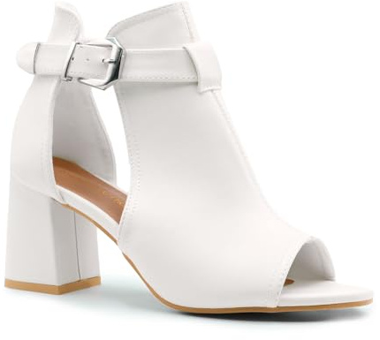 Fashion Thirsty Ladies Womens Block Mid High Heels Chunky Sandals Open Toe Party Shoes Size New