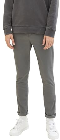 TOM TAILOR Denim Herren 1008253 Slim Fit Chino Hose Mit Gürtel, 10952 - Castlerock Grey, 32W / 34L EU