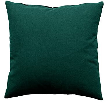 Enjoy Home – Coussins Panama – Déhoussable par Zip - 100% Coton – Tissu certifié Oeko-TEX – 40x40 cm – Vert Foncé