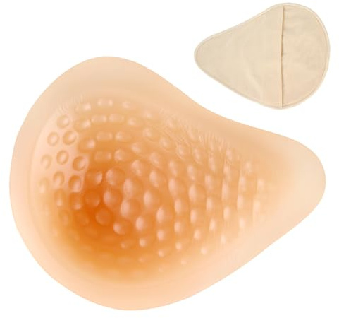 Artificial Post-Mastectomy Breast Prosthesis, Symmetrical Silicone Breast Form Women Spiral Bra Inserts for Swimming(1 Piece)