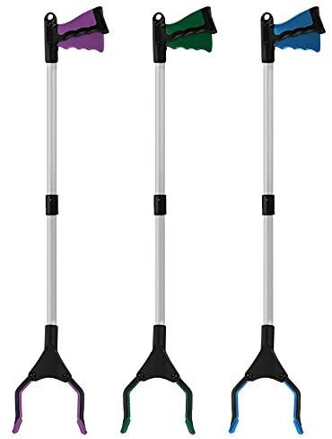 TOPZEA 3 Pack Grabber Reacher Tool for Elderly, 80 cm Foldable Pick Up Stick Grabber Claw Trash Garbage Picker for Garbage Reacher Grabber Pickup Tool, Litter Picker, Garden Gabber