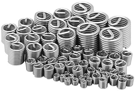 Kit di riparazione filettatura in acciaio inossidabile, inserto per riparazione filettatura metallica, inserto filettato autofilettante M3 M4 M5 M6 M8 M10 M12 per riparazioni automobilistiche, 60 pez