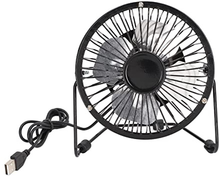 Mini Ventilatore con Costruzione in Metallo, Ventilatore da Scrivania con Rotazione a 360° Piccolo Silenzioso con Potente Alimentazione USB, Ventola di Raffreddamento Personale per Camera da Letto di