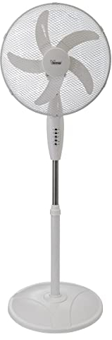 bimar VP43T Ventilatore a Piantana Elettronico 40 cm con Telecomando e Timer. Elica con 5 Pale, Oscillazione Automatica, Inclinazione Alto Basso, Motore da 40W, Altezza Regolabile (max 123 cm)