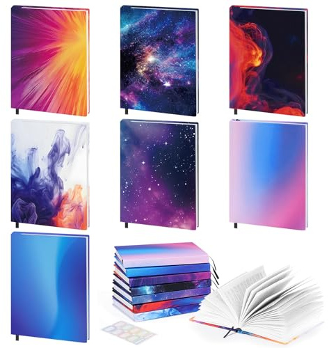 MoKo Book Cover, 7 Pcs, Reusable and Stretchable Up to 9 x 11 in, Colorful