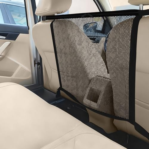 Wsetyy Dog Car Divider Barrier Net, Universal Dog Car Barrier Netting Mesh, Thickened Mesh Dogs Guards for Cars Backseat with Mesh Storage Bag (Style 2)