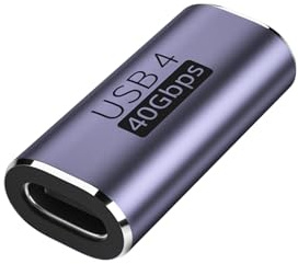 Wvxilyr USB C-adapter 40 Gbps koppling, USB C-hona till hona, typ C 40 Gbps koppling, kompatibel för 8K@60Hz och snabbladdning 100 W, alla typ C-enheter