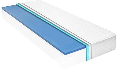 Hoopleep Matelas en mousse à mémoire de forme, 140 x 200 x 18 cm, mousse viscoélastique, pour lit double, dureté H2, respirant, housse amovible pour les personnes allergiques