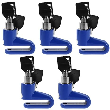 FIXOSHEE 5 Pezzi Lucchetto Blocca Freno a Disco per Bici e Scooter Elettrico, Set da 5 Pezzi Compatto e Resistente alle Intemperie, Antifurto per Motociclette e Biciclette ad Uso Urbano e
