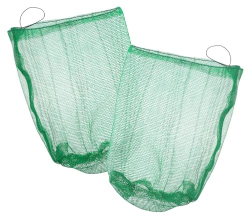 DIYEAH Lot de 2 Paquet de Rangement pour Poissons en Nylon, Filet de Pêche à Cordon 40x60 Cm, Pliable et Léger, Filet de Capture à Maille Fine, Équipement Pratique pour Pêche en Eau
