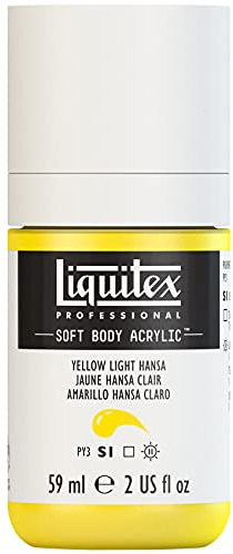 Liquitex 1959411 Professional Acrylfarbe Soft Body - Künstlerfarbe in cremiger deckender Konsistenz, hohe Pigmentierung, lichtecht & alterungsbeständig, 59ml Flasche - Hansagelb Hell