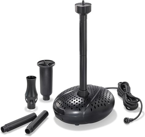 esotec Solar Einzelpumpe Fountain 3800 5000 Pro, 12-18V/DC Brunnenpumpe, Sprinklerset, universell einsetzbare Ersatzpumpe, Teichpumpe, Gartenteichpumpe, Springbrunnen, außen IP68 101999