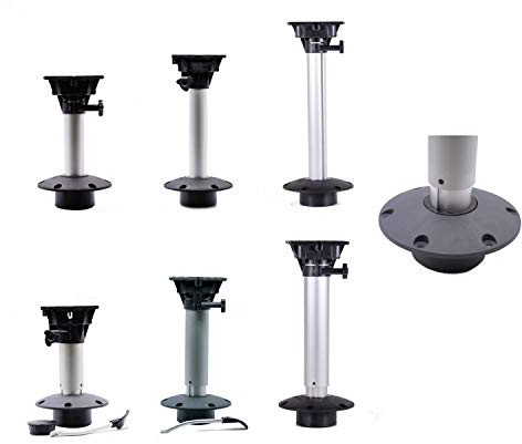 Stuhlbein mit Drehscheibe für Boote, höhenverstellbar oder starr, abnehmbar, Stuhlfuß Sitzkonsole Drehkonsole für Bootssitze Bootsstuhl drehbar Befestigung Sitzbein Fuß Größe feste Länge 450 mm