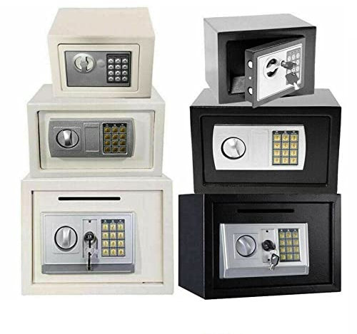 Cassaforte alta Sicurezza Piccola, 8,5L Cassaforte a Muro con Chiave e condice, Doppio Bullone di Bloccaggio, Cassaforte in Ferro, 31x20x20cm, Grigio