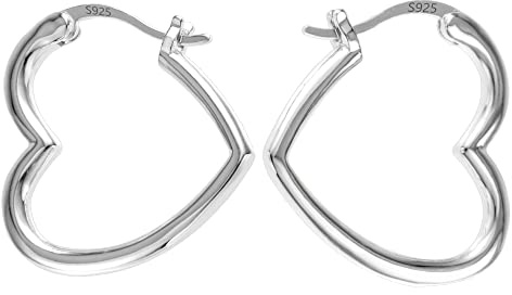 ALEXCRAFT Orecchini a Cerchio A Forma Di Argentati Moderni Per Donna | Orecchini a Cerchio A Forma Di Cuore Sono Ideali Per Ufficio Uscite E Serate Adatti A Donne Con Stile Minimalista
