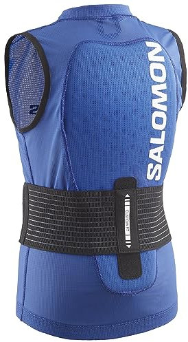 Salomon Flexcell Pro Vest Ski Snowboarden MTN Kinder Rückenschutz, Anpassbarer Schutz, Atmungsaktivität und Einfach Anzupassen, Blau, JS