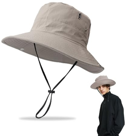 UILYNIU Chapeau de Soleil UV Protection - Boonie Pliable pour Homme et Femme - Safari, Plage, Randonnée, Jungle à Large Bord pour l'Été