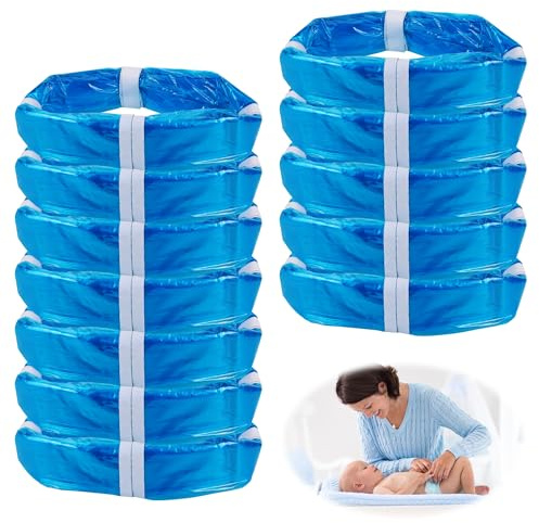 Hejo 12 Pack Nappy Bin Refill, 4.5m Nappy Refill Bags Compatible for Tommee Tippee Angelcare Twist & Click Refills, Smellproof Nappy Bags Refill, Diaper Pail Refill Liner Hold (Blue)