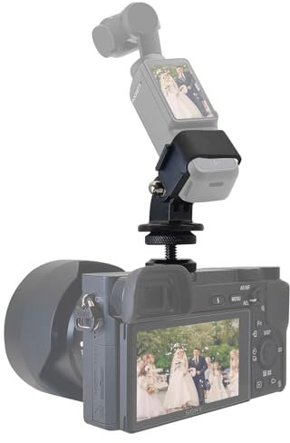 HAFOKO Osmo Pocket 3 Frío Zapato Montura para Cámaras, DSLR Cámara Sujete Zapata Adaptador Soporte Compatible para dji Osmo Pocket 3 Accesorios