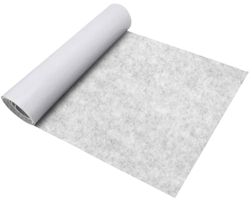 Gohytal Feltro Adesivo, Grigio Chiaro, 50cm x 150cm 1mm, Rotolo Di Tessuto In Feltro Autoadesivo, Materiale Di Imbottitura, Tessuto Di Rivestimento Per Interni Per Artigianato, Auto, Fai Da Te