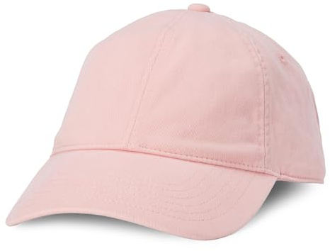 Amazon Essentials Women's Washed Cotton Canvas Baseball Cap with Adjustable Strap, Pink, One Size