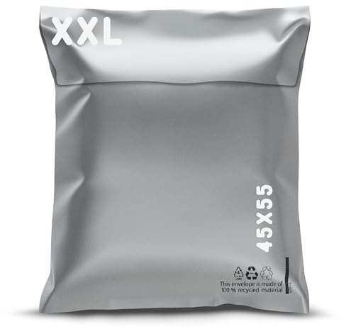 RAGO® Enveloppe Plastique Expedition Lot de 20 pièces -XXL- 45x55 cm Pochette d'expédition autocollante opaque I Pochette plastique refermable pour vêtements I Achat Colis Perdu Emballage colis Vinted