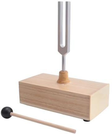 Ocnvlia 528Hz Tuning Fork with Resonance Box Wooden Speaker Silver & Wood Color Perfect for SPA Aromatherapy, Resonance Teaching