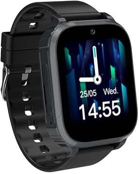 pmstuy Smartwatch Bambini 4G con GPS e Videochiamata HD, Orologio Telefono con SOS, Localizzazione in Tempo Reale, Modalità Scuola, Impermeabile IP68, Giochi, Sveglia – Regalo per Bambino Bambina