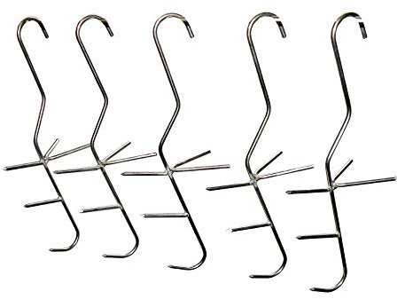 AlcoFermBrew Crochets à Poisson pour fumoir x 5 - V - Crochet de Fumage Saumon, Truite, Viande