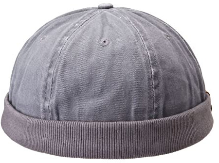 mh michael heinen Herren Docker Cap, Seemannsmütze, UV-Schutz 40, Baumwolle, verstellbar Grey OS