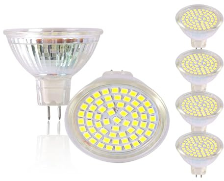 MR16 led Spotlight Bulb GU5.3 Base 110V 120V 130V 5W led Light lamp Bulb Daylight 6000K Cool White 50W Halogen Bulb Replacement for Landscape Flood Track Lighting (Cool White 6PCS)