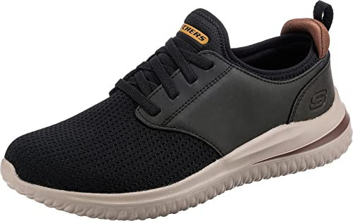 Skechers Men's DELSON 3.0 Mooney Sneaker, Black Knitted Mesh, 9.5 UK
