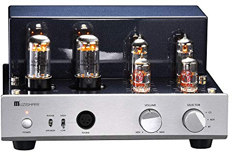 MUZISHARE X3T Tube Amplifier, Class A single Ended,Bluetooth Connection,Balanced Headphone Output,Tubes EL84x2