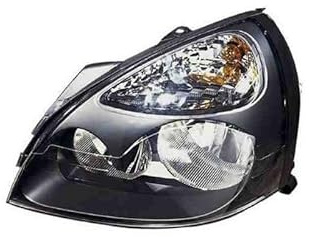 Repiauto Phare avant gauche noir H7/H1 compatible avec Renault Clio 2 phase 2 2001-2005
