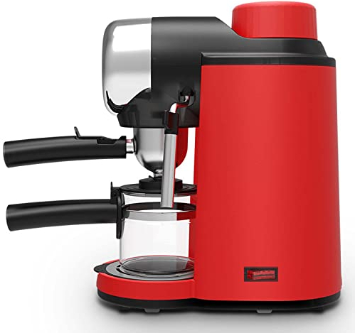 RONGJJ Cafetera De Bomba De Acero Inoxidable, Sistema Anti-Goteo, Brazo Portafiltros con Salida Y Dos Filtros, para Espressos Y Cappuccinos