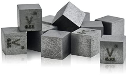 Densidad de cubo de vanadio, cubo de vanadio metálico 10x10x10mm puro a 99,95% para la colección de elementos