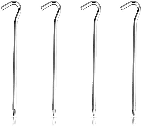 SJBAUTYO Picchetti per tenda, 4 pezzi picchetti campeggio, 18 cm picchetti giardino, picchetti in alluminio, picchetti per pavimenti duri, ideali per giardino, campeggio, pesca e tende