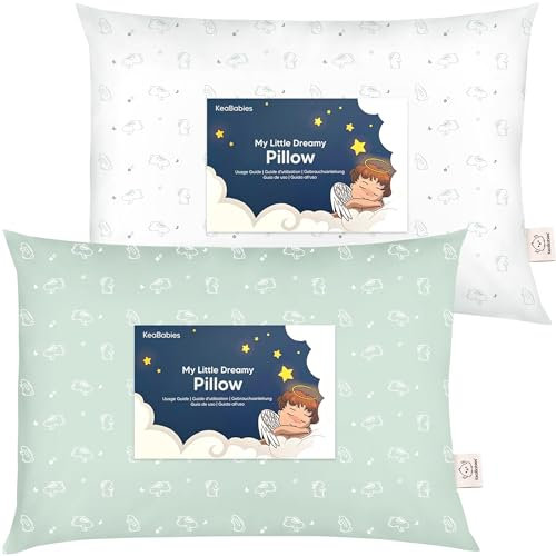 2er Pack Kleinkind Kissen 33 x 45 cm - Weich Bio Baumwolle Kissen Kinder - Kleinkind Kopfkissen Zum Schlafen - Kleines Kinder Kissen - Kinderkopfkissen für Kleinkinder - Kinderkissen (Bunnies)