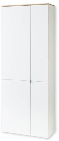 BARI Schuhschrank in Weiß, Artisan Eiche Optik FSC-zertifiziert - Moderner Garderobenschrank mit viel Stauraum für Ihre Schuhe - 78 x 202 x 38 cm (B/H/T)