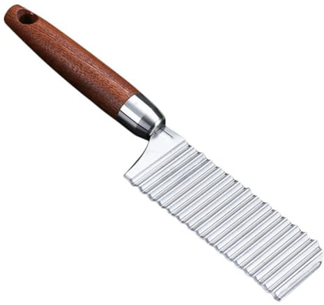 POPETPOP Wavy Potato Cutter i Rostfritt Crinkle Slicer För Potatis Frukter Och Grönsaker Skapa Vackra Pommes Frites Och Sallader