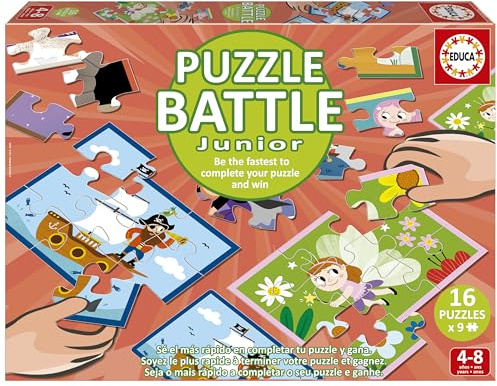 Educa - Puzzle Battle Miscelánea | Juego de Mesa 4 años | Una auténtica Batalla de Piezas | A Partir de 4 5 6 años (20118)