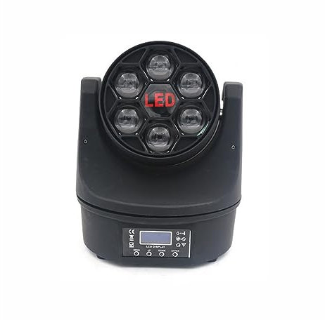 Luces Discoteca, 6x15W Bee Eye Beam Wash Cabeza móvil RGBWA UV Etapa Iluminación DJ Disco Navidad Fiesta Música Sonido para DJ, decoración de fiestas.