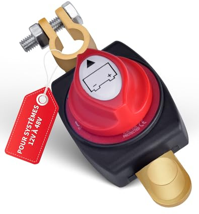 Desconectador de Bateria Coche 12V/24V Cortacorrientes Bateria Coche Interruptor Bateria Coche para Coche Camión Moto Caravana Barco camper
