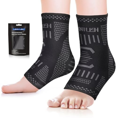 Lexniush ankelbandage för kvinnor/män höger/vänster svart grå L