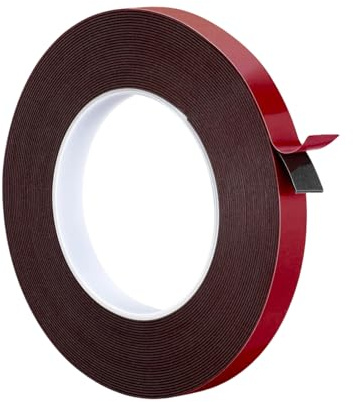 FIGCY Dubbelhäftande Tejp, Extra Stark, 10m x 1mm, Vattentät, För Bil, Vägg, Möbler, LED-remsor, Hem och Kontor