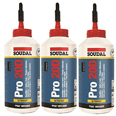 Sparset 3 x 750 ml Soudal trälim Pro 20D -> begagnad färdig extremt snabb klibbig trälim