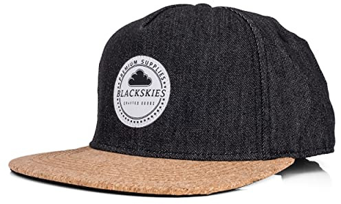 Blackskies Leviathan Snapback cap | Unisex Cappellino da Baseball Basecap Sughero Legno - Marrone Nero cap - Streetwear Outdoor Estate Tempo Libero