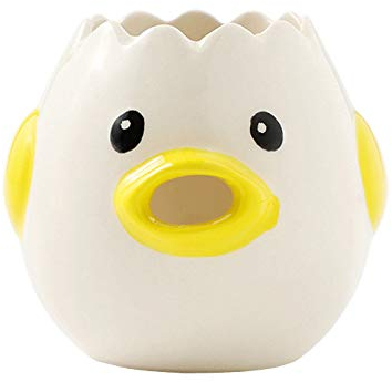 Xrten Uovo Tuorlo Separatore,Tagliauova in Ceramica Bianco Separatore di Tuorli,Utensili da Cucina