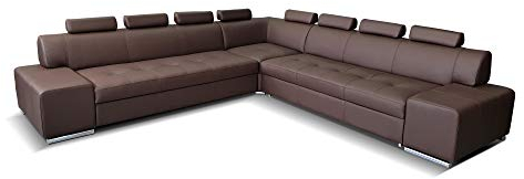 Quattro Meble Echtleder Ecksofa London Pik RE 8z 302 x 302 Sofa Couch mit Schlaffunktion, Bettkasten und Kopfstützen Echt Leder Eck Couch große Farbauswahl